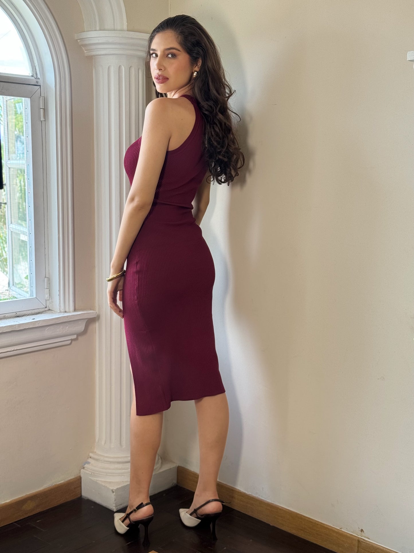 Maxi Vestido lápiz halter