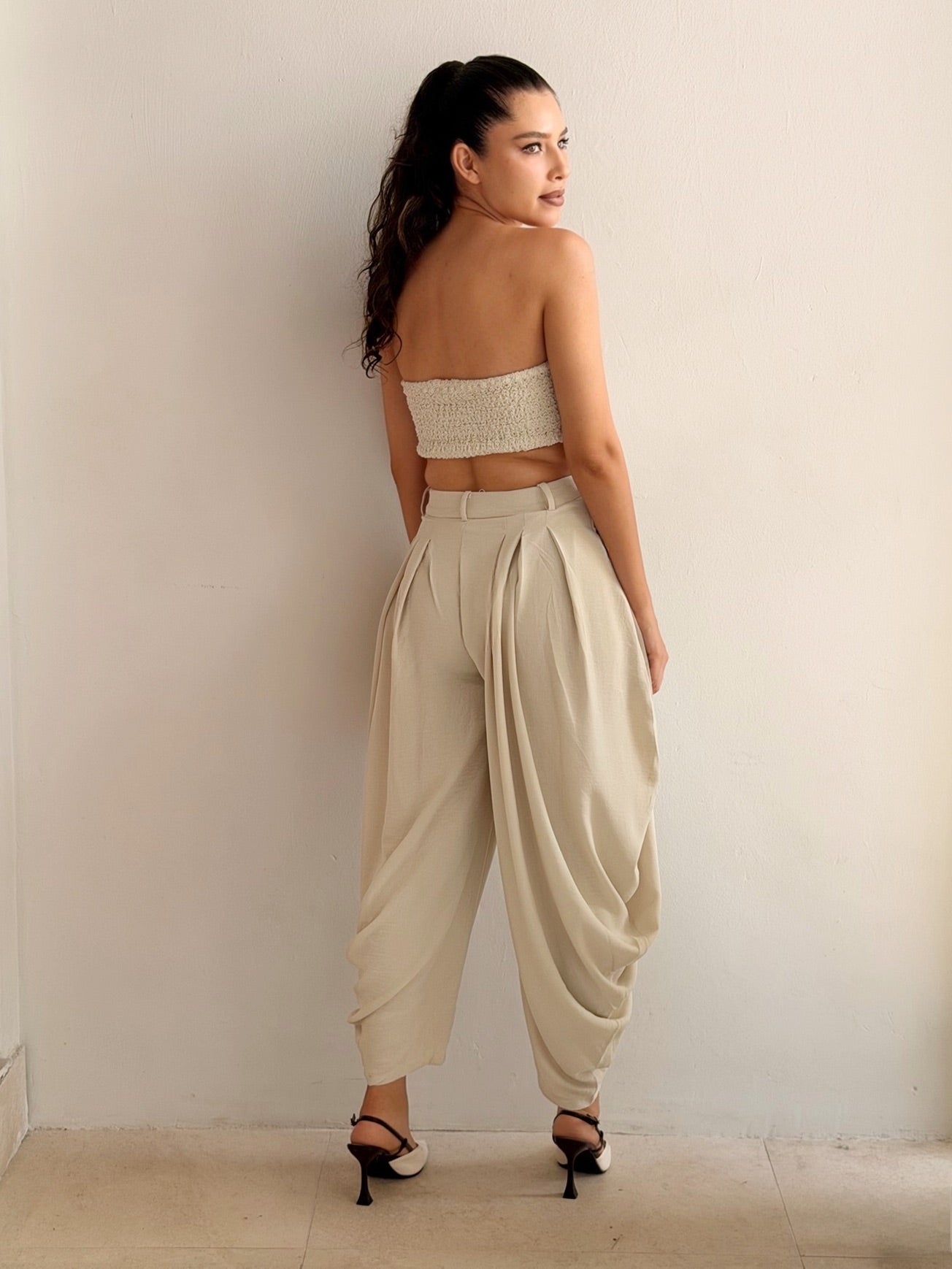 Pantalon Drapeado lino