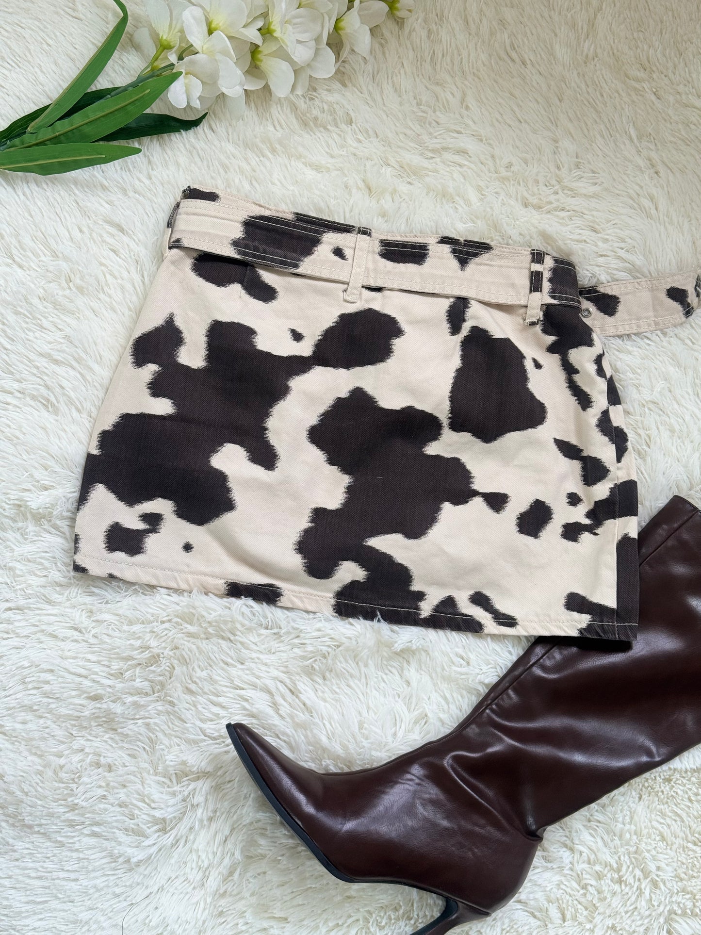 Falda short de vaca