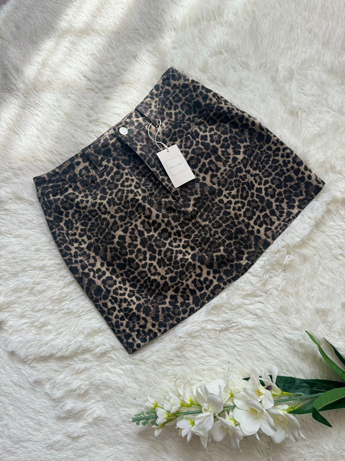 Mini falda animal print