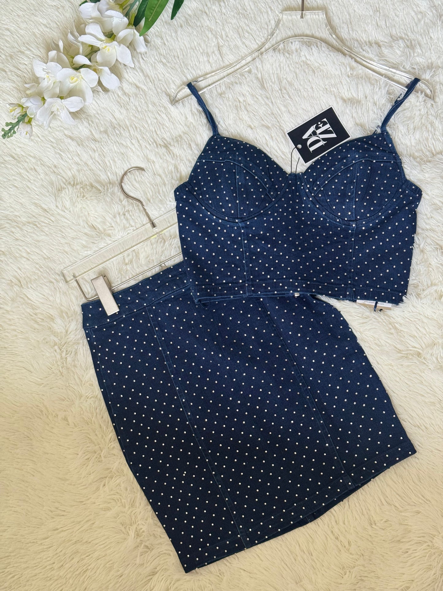 Conjunto mezclilla con brillos