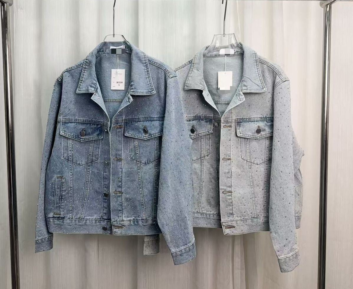 Chamarra denim de brillos