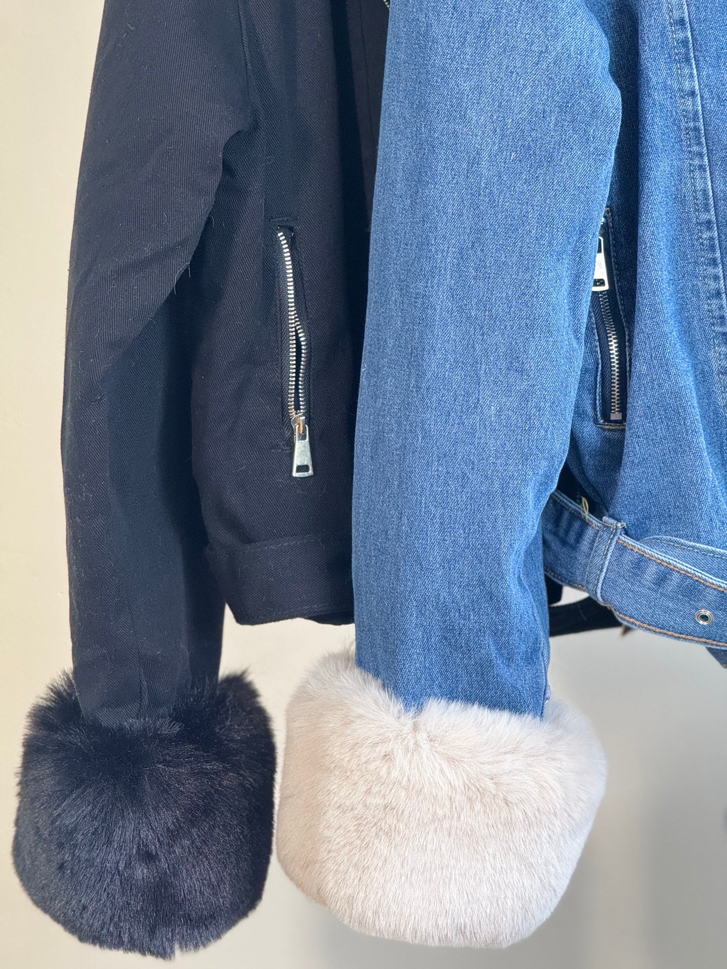 Chamarra de mezclilla con peluche removible