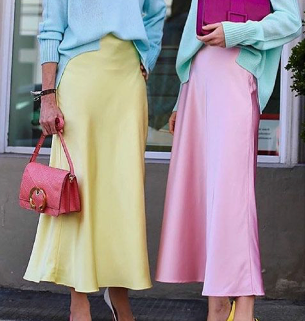Maxi falda satinada