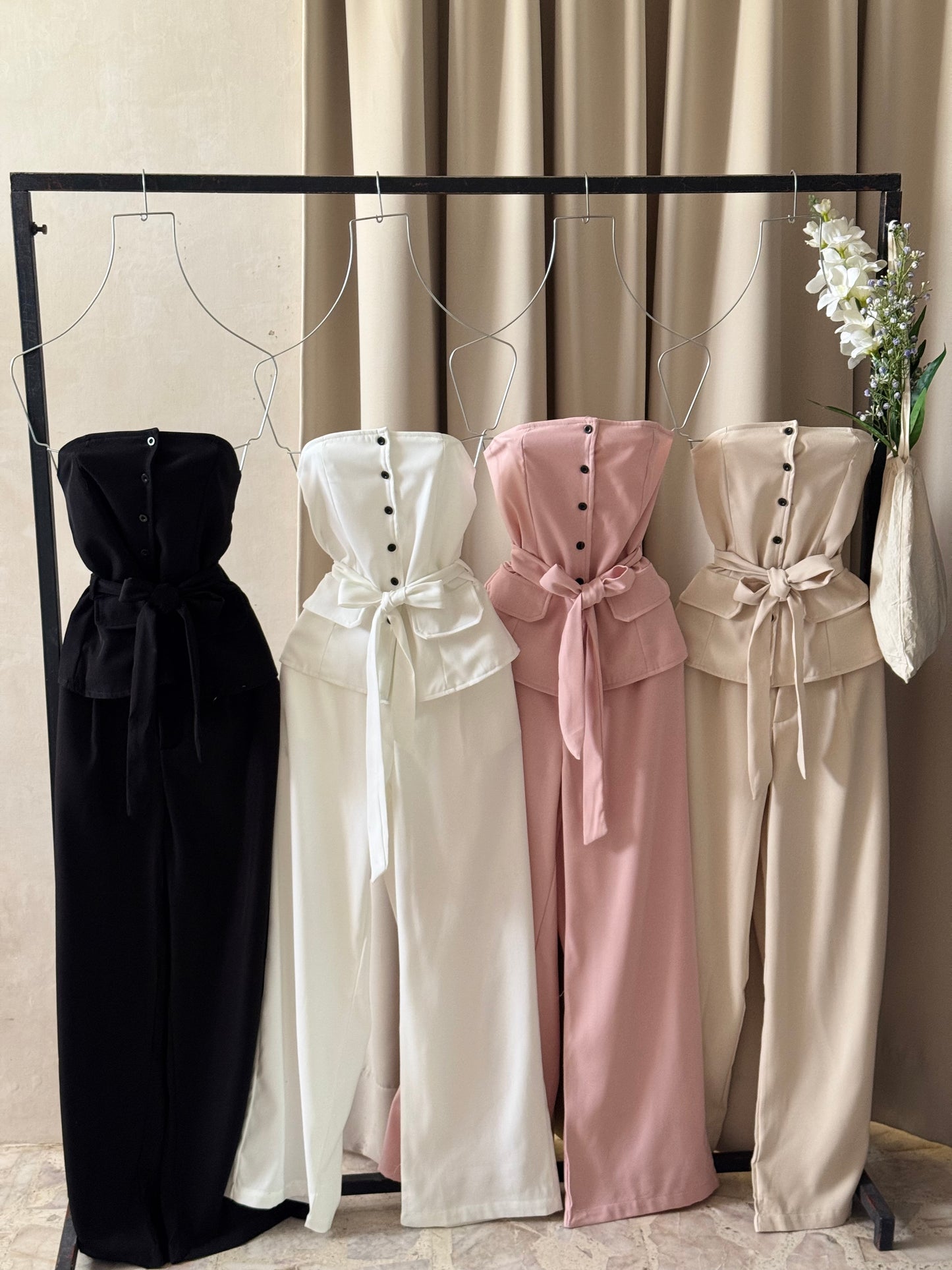 Conjunto de vestir blusa strapless