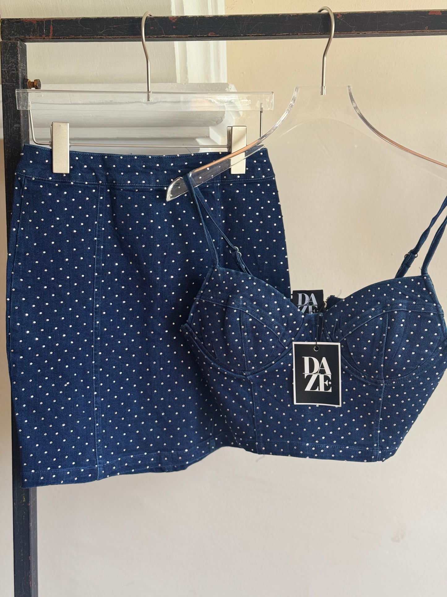 Conjunto mezclilla con brillos