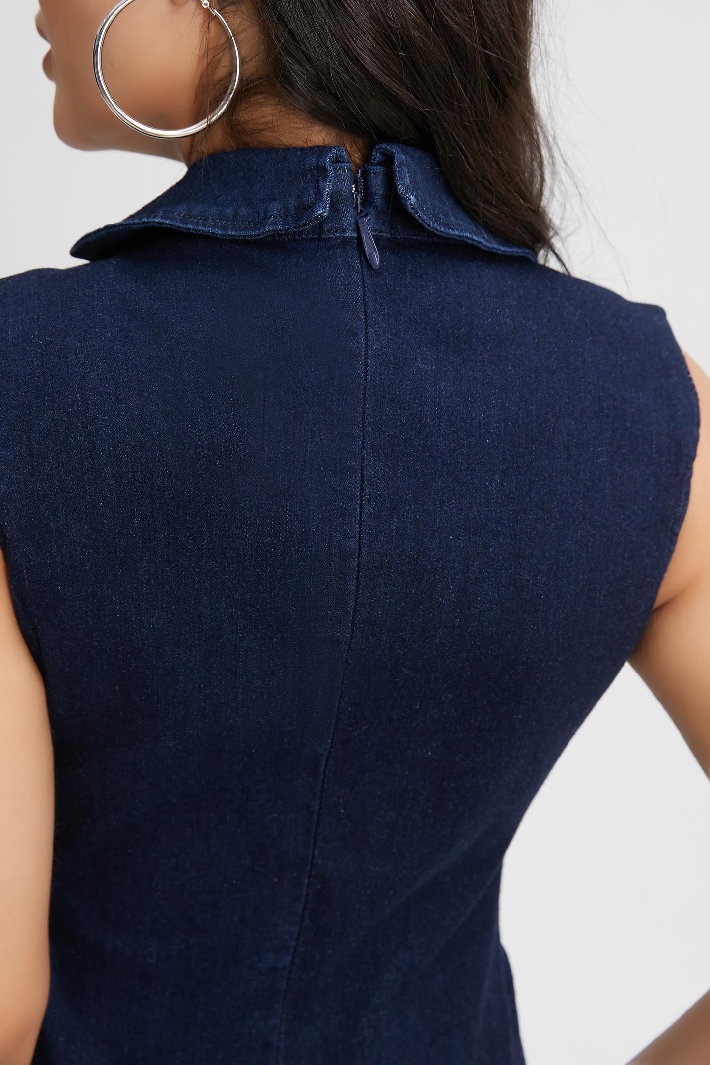 Vestido sastre de mezclilla con botones