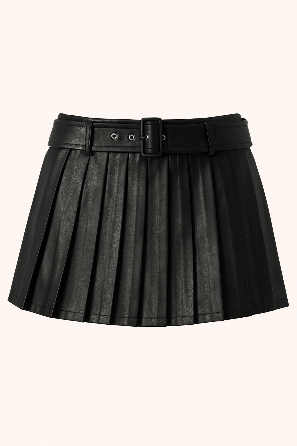 Falda tableada vinipiel con short