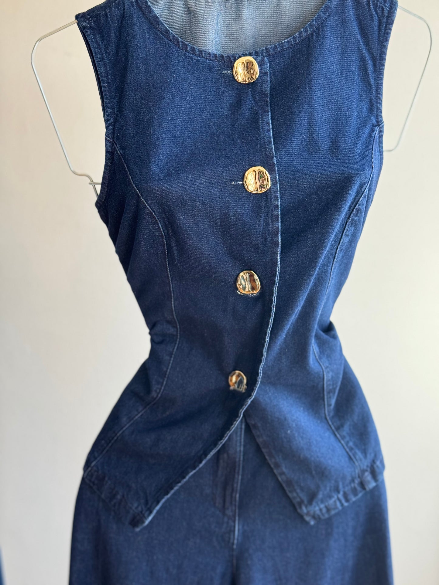 Conjunto de chaleco mezclilla