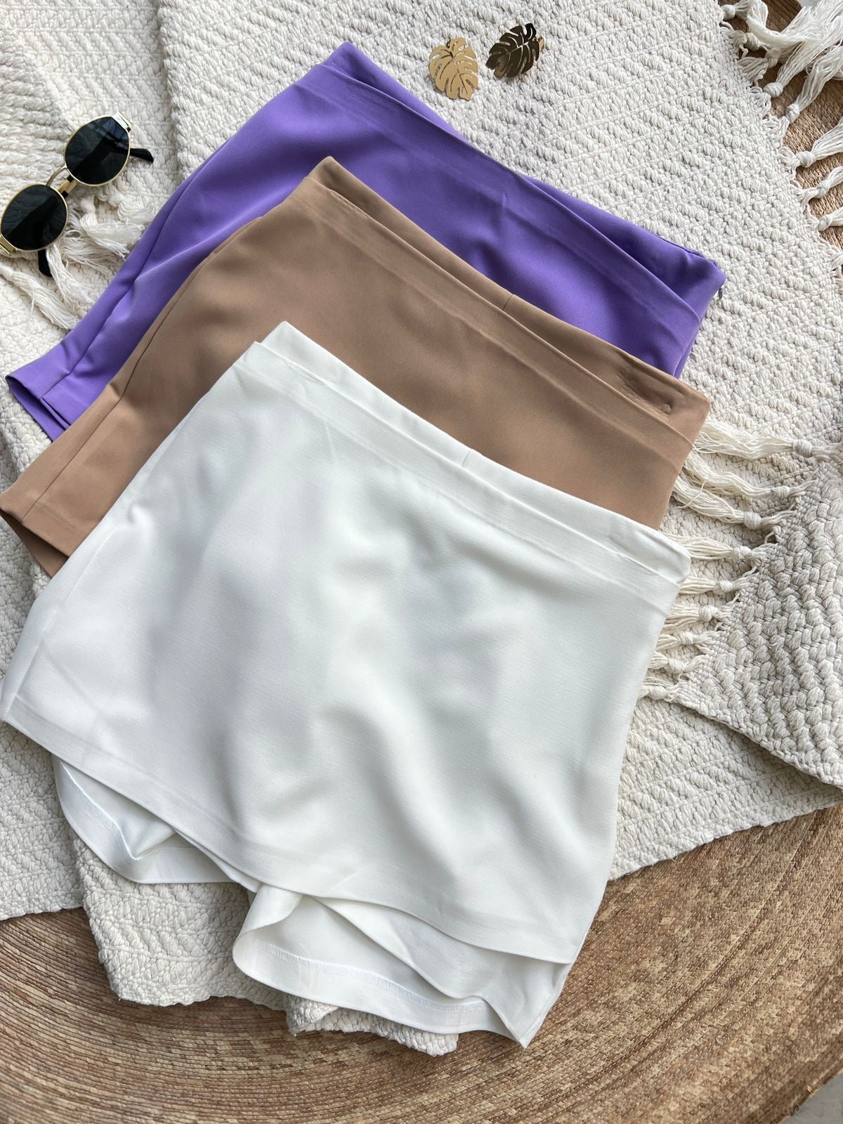Falda short tela de vestir