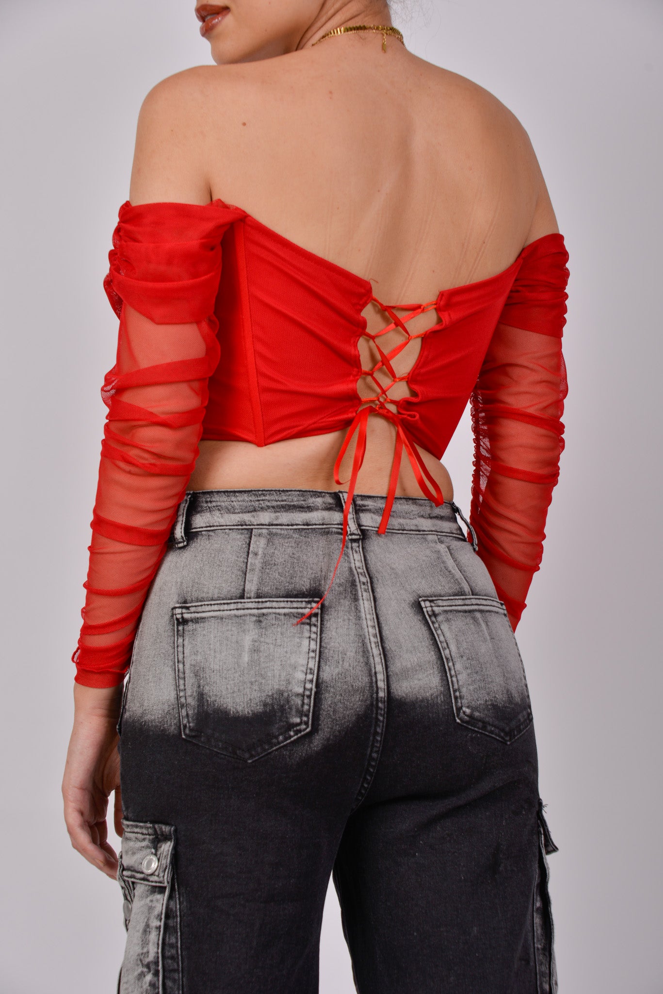 Corset Mesh con mangas