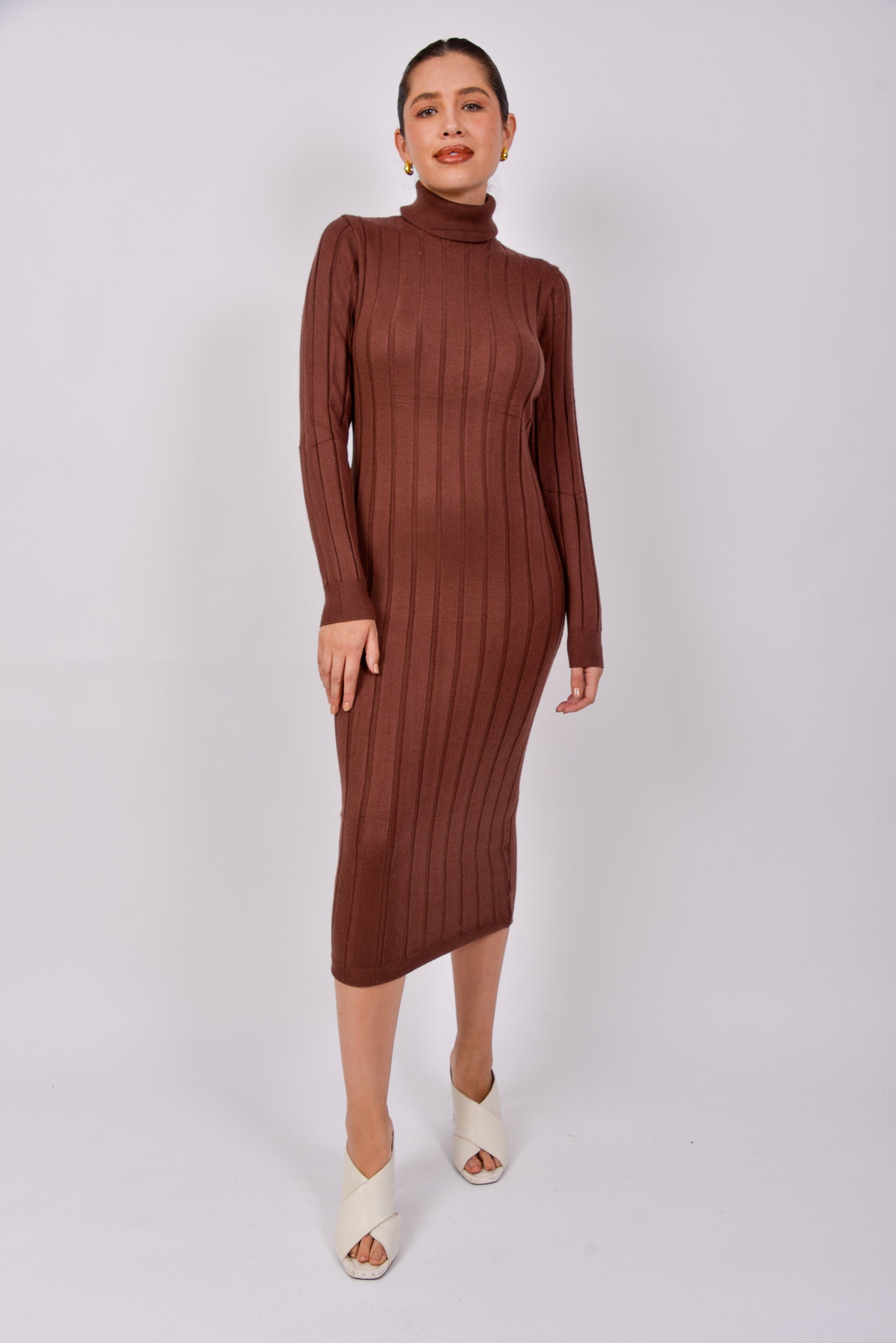 Maxi Vestido tejido cuello alto