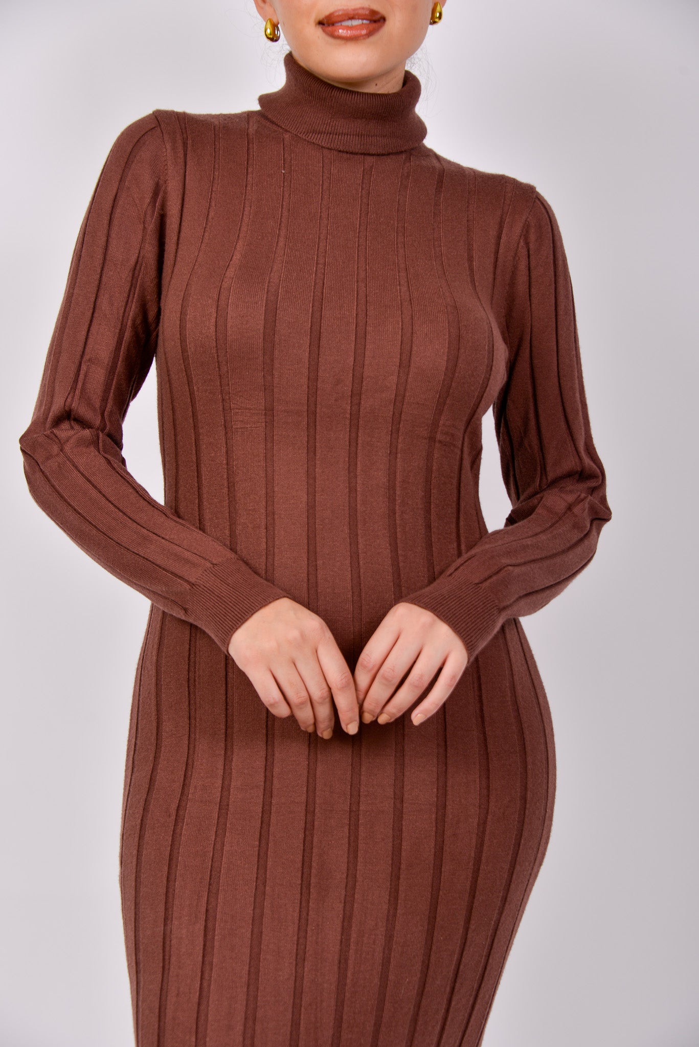 Maxi Vestido tejido cuello alto