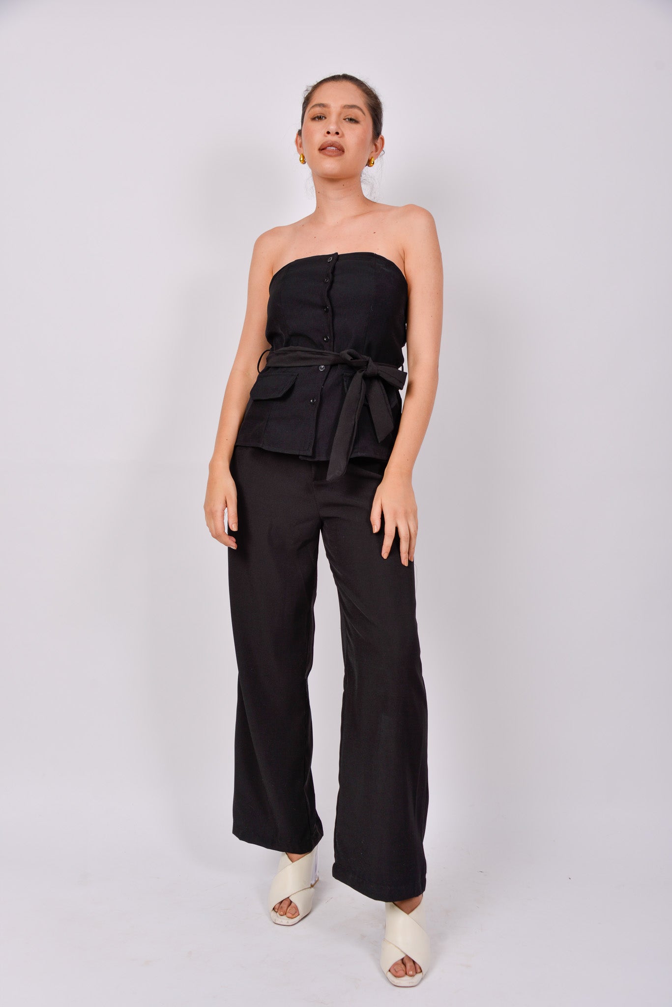 Conjunto de vestir blusa strapless