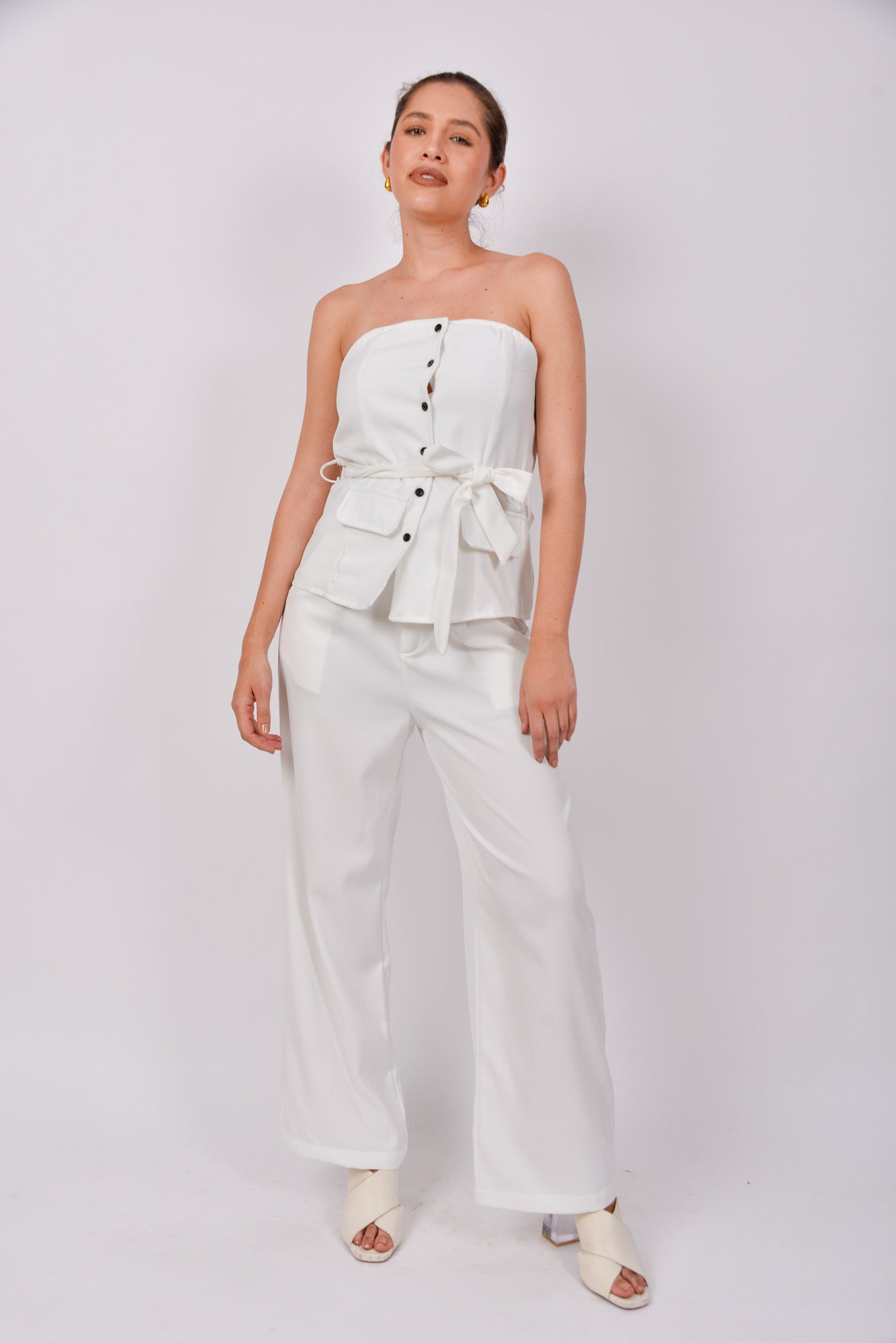 Conjunto de vestir blusa strapless