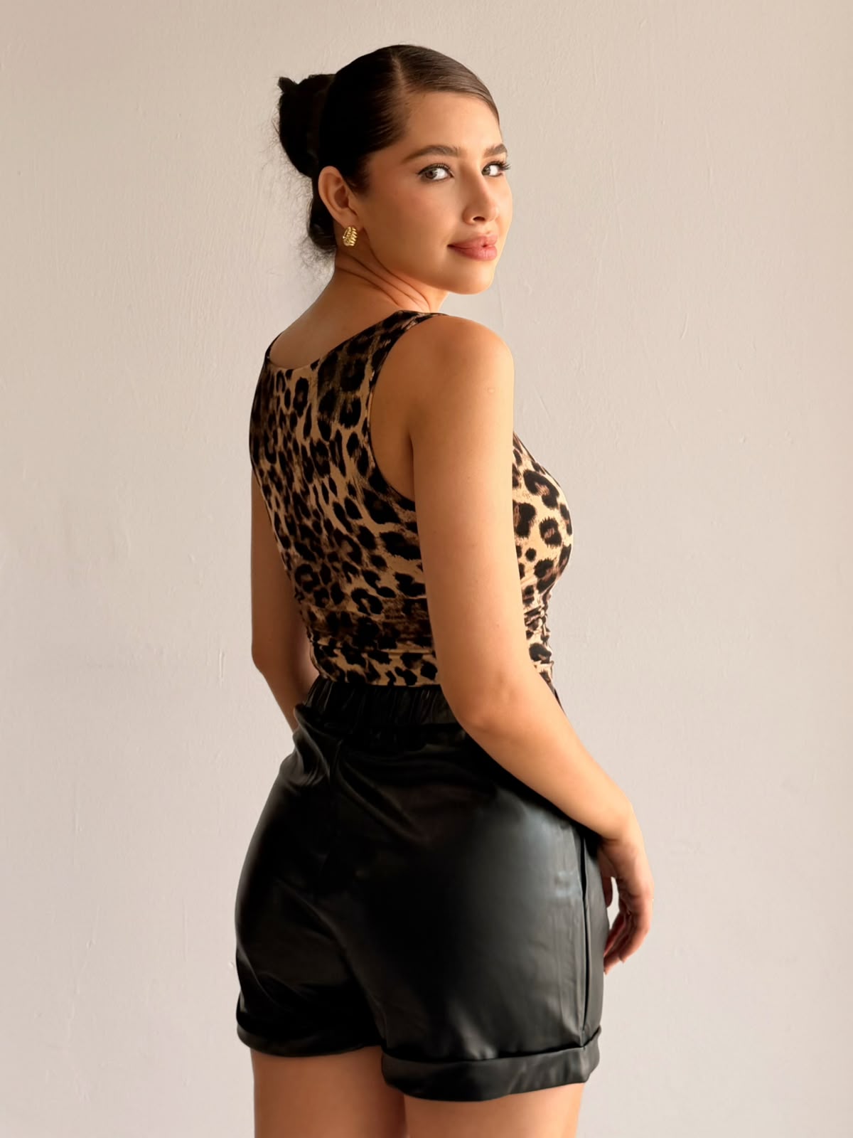 Body tirantes escote cuadrado animal print