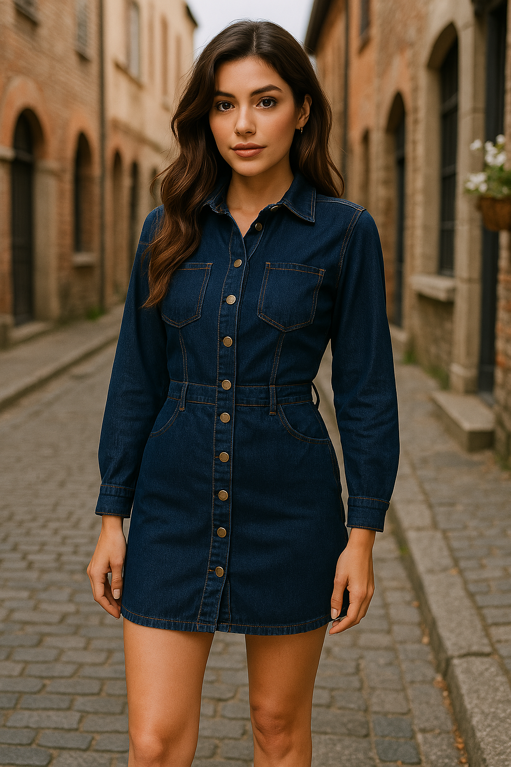 Vestido camisero de mezclilla