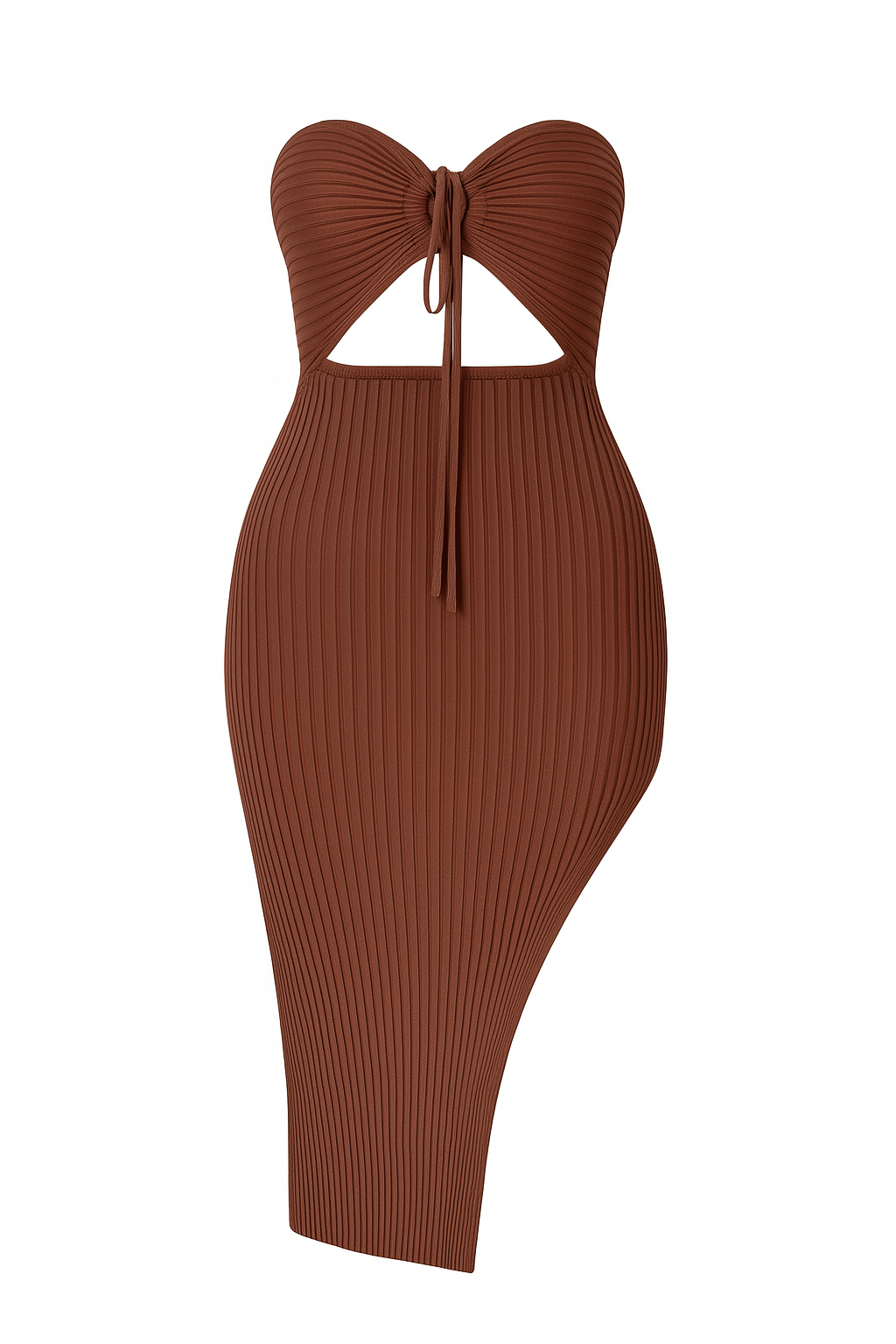 Vestido halter tela acanalada