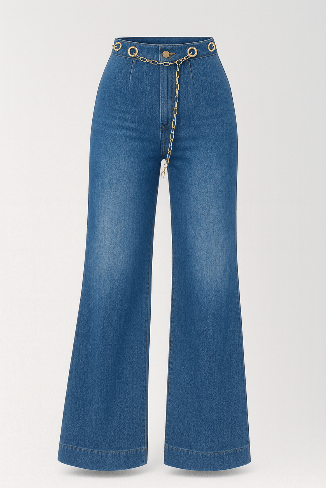 Pantalon de mezclilla con cinturon de Cadena