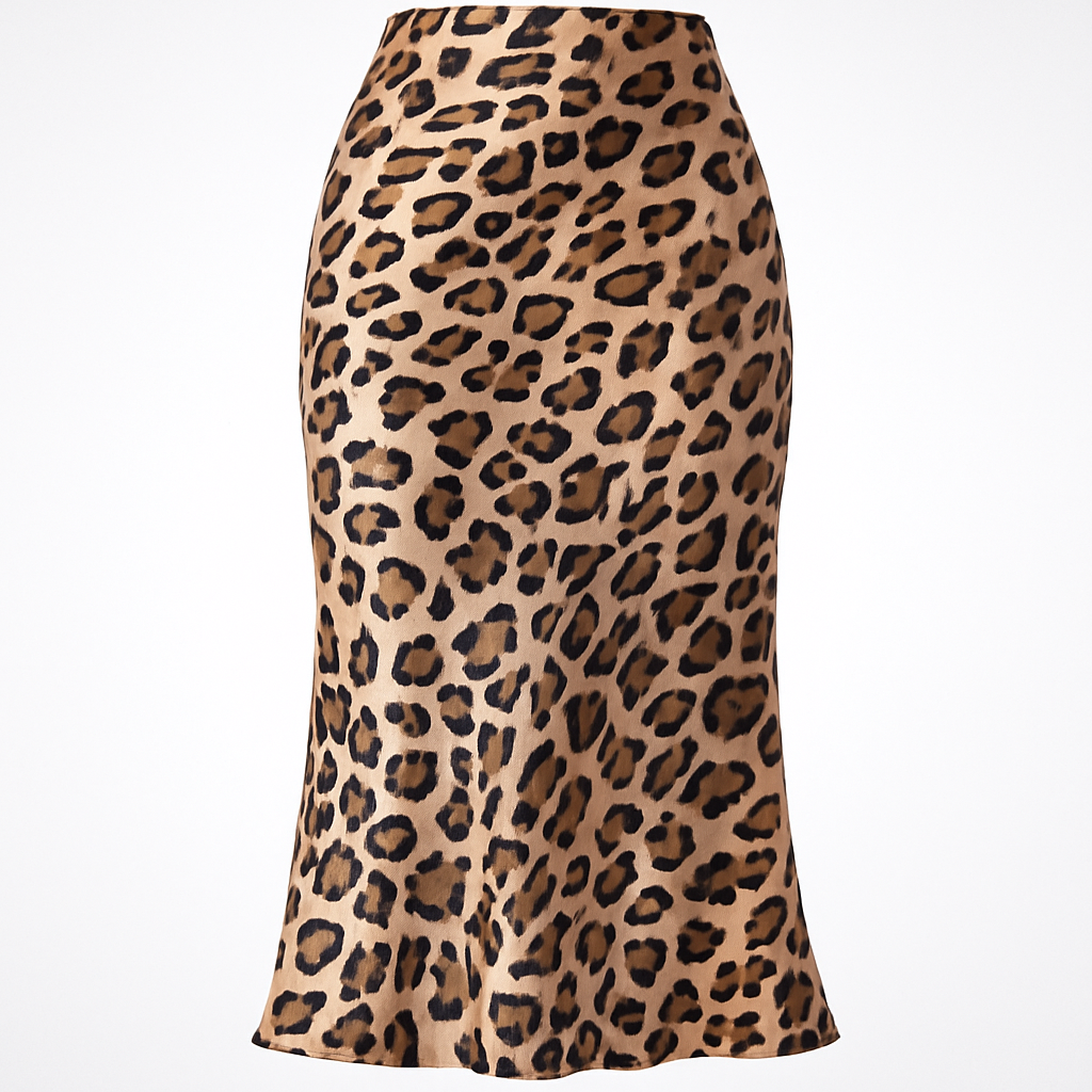 Falda de satin leopardo