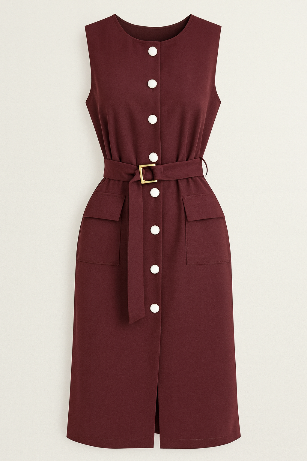 Maxi vestido con cinturón