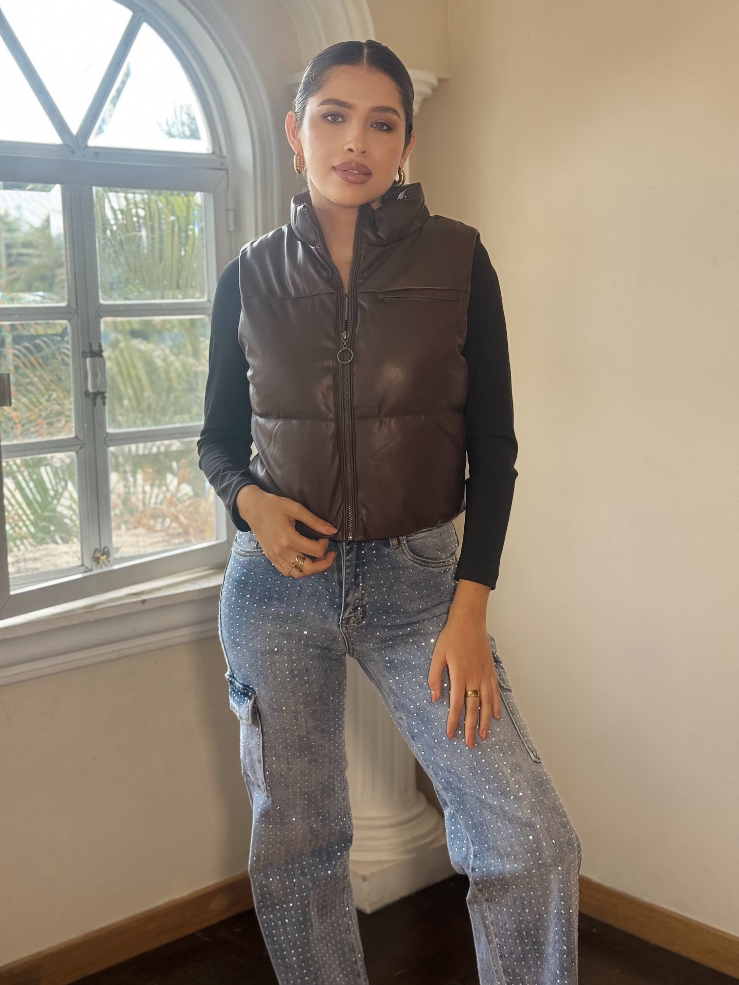 Chaleco bomber vinipiel