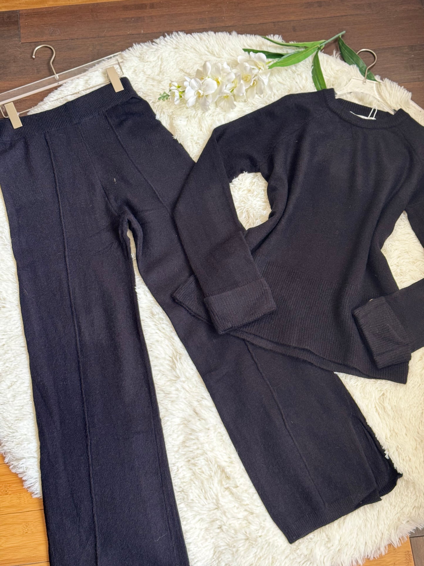 Conjunto tejido cuello redondo