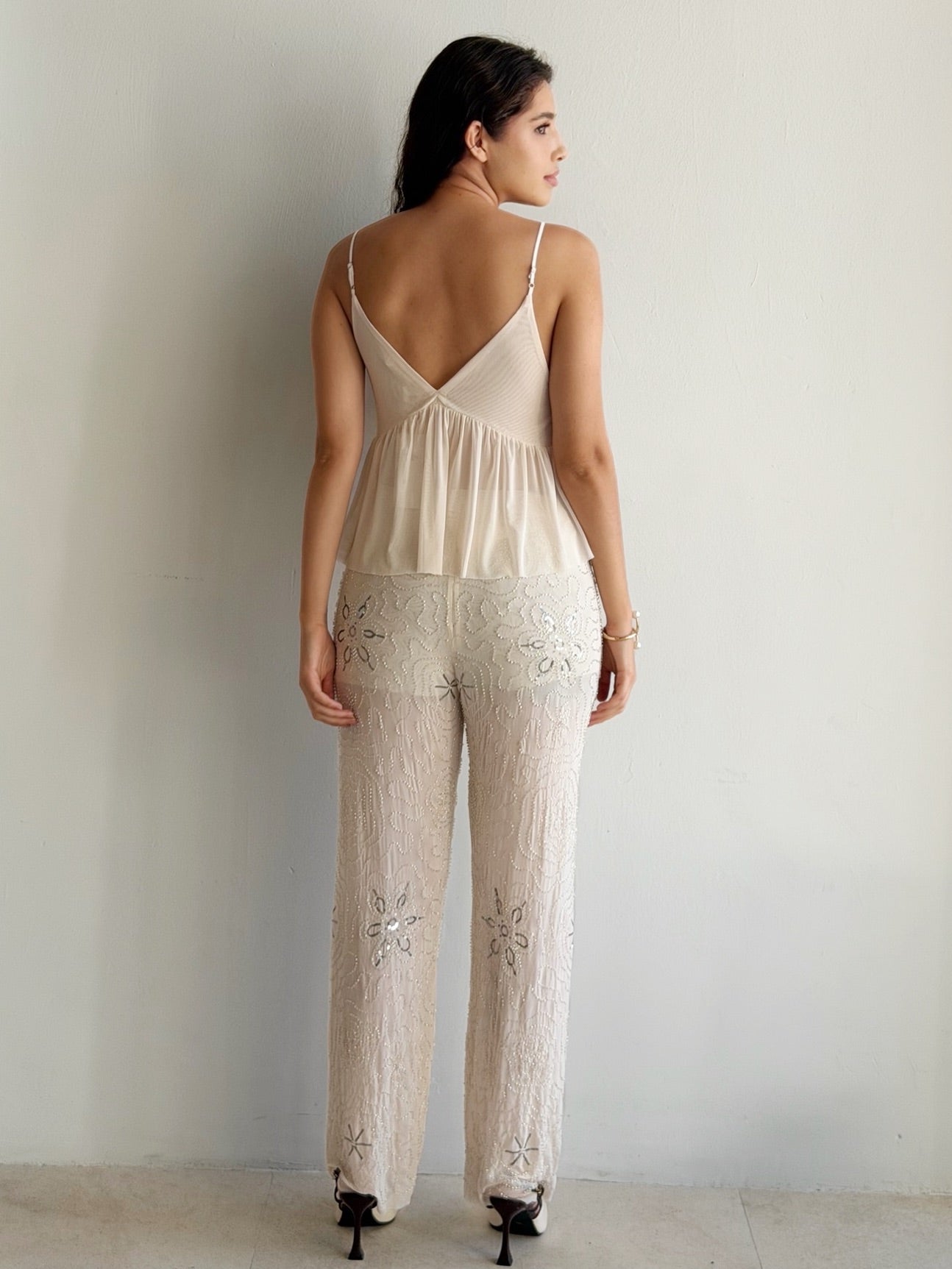 Conjunto de pantalon Bordado con Pedreria