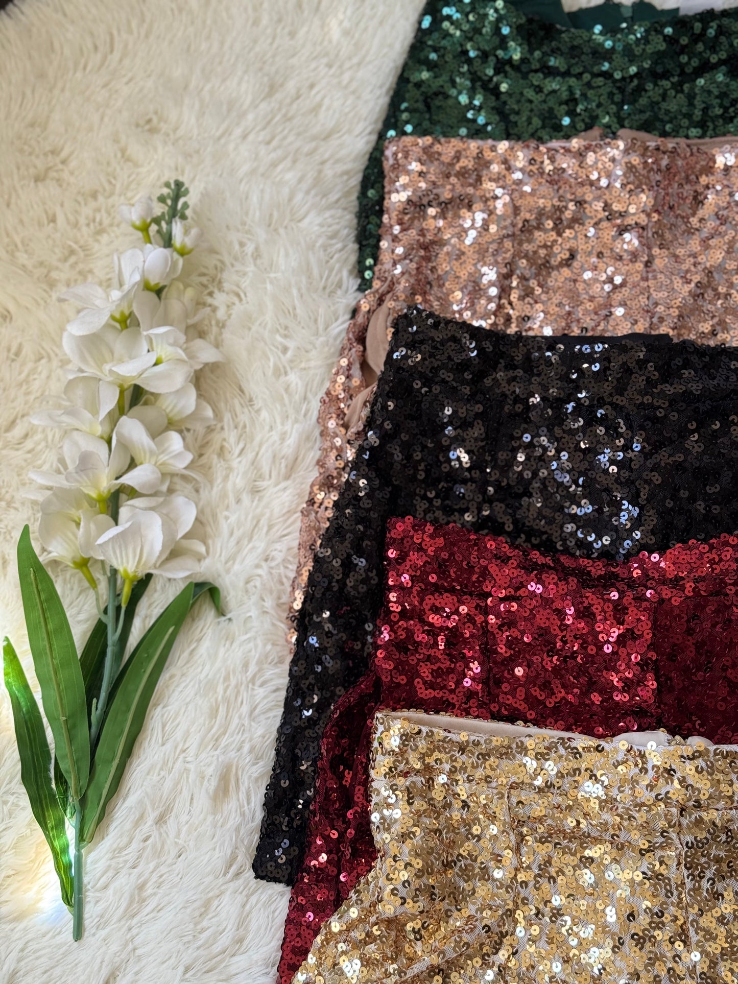 Short con lentejuelas y forro