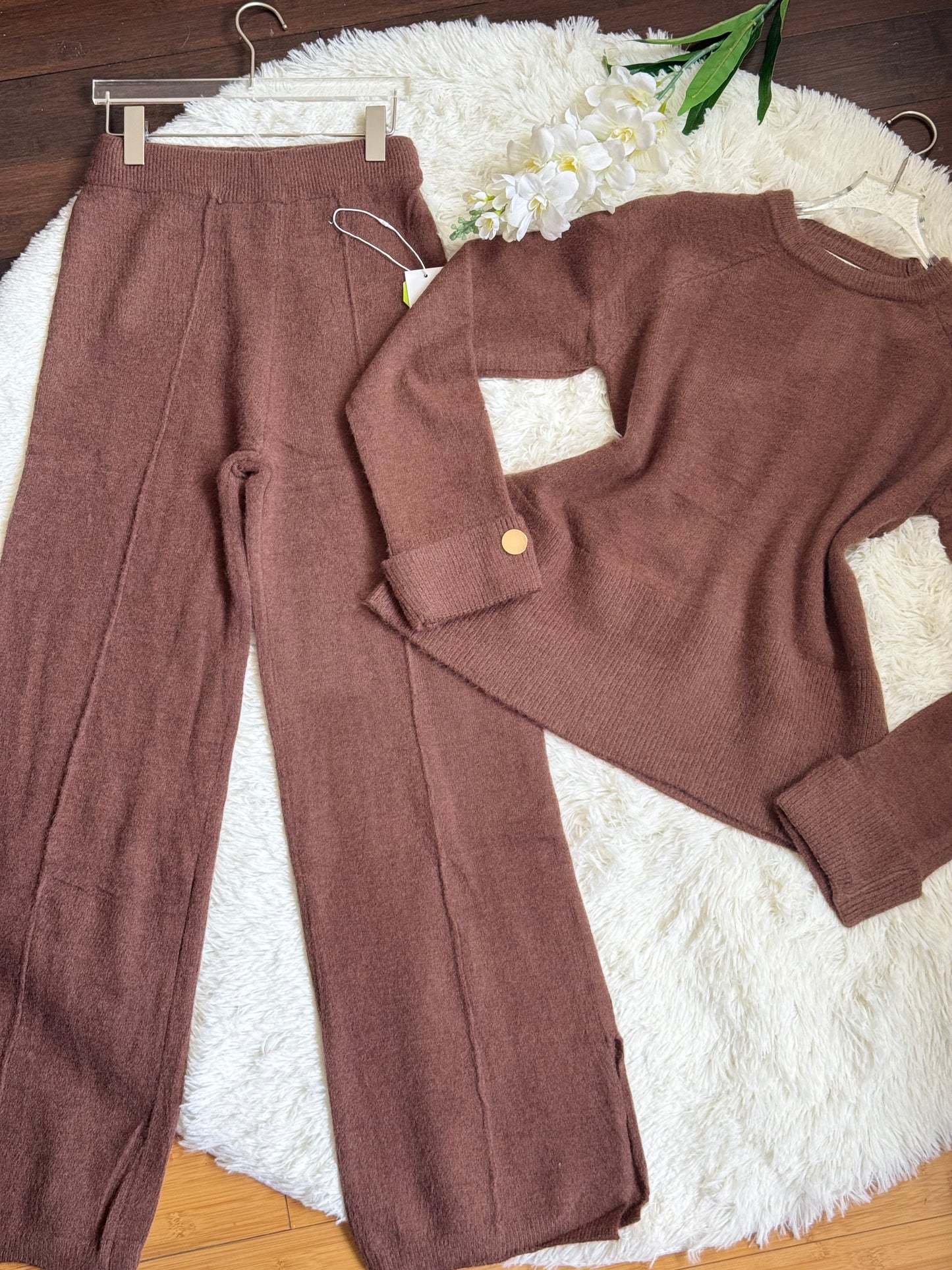 Conjunto tejido cuello redondo