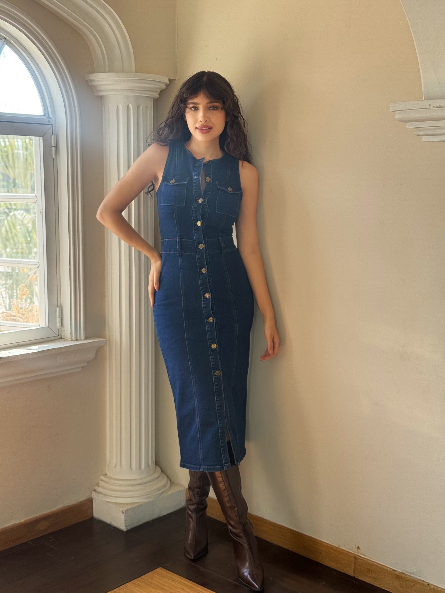 Vestido de mezclilla con botones