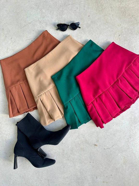 Falda short tablones