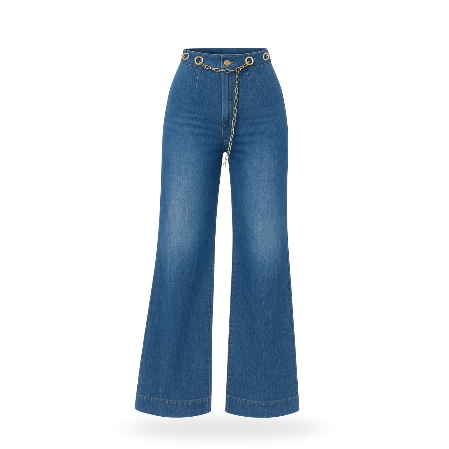 Pantalon de mezclilla con cinturon de Cadena