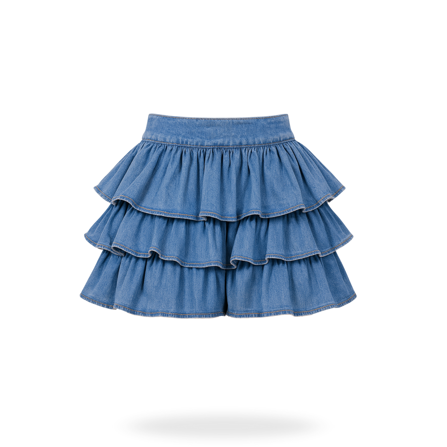 Falda mezclilla con olanes