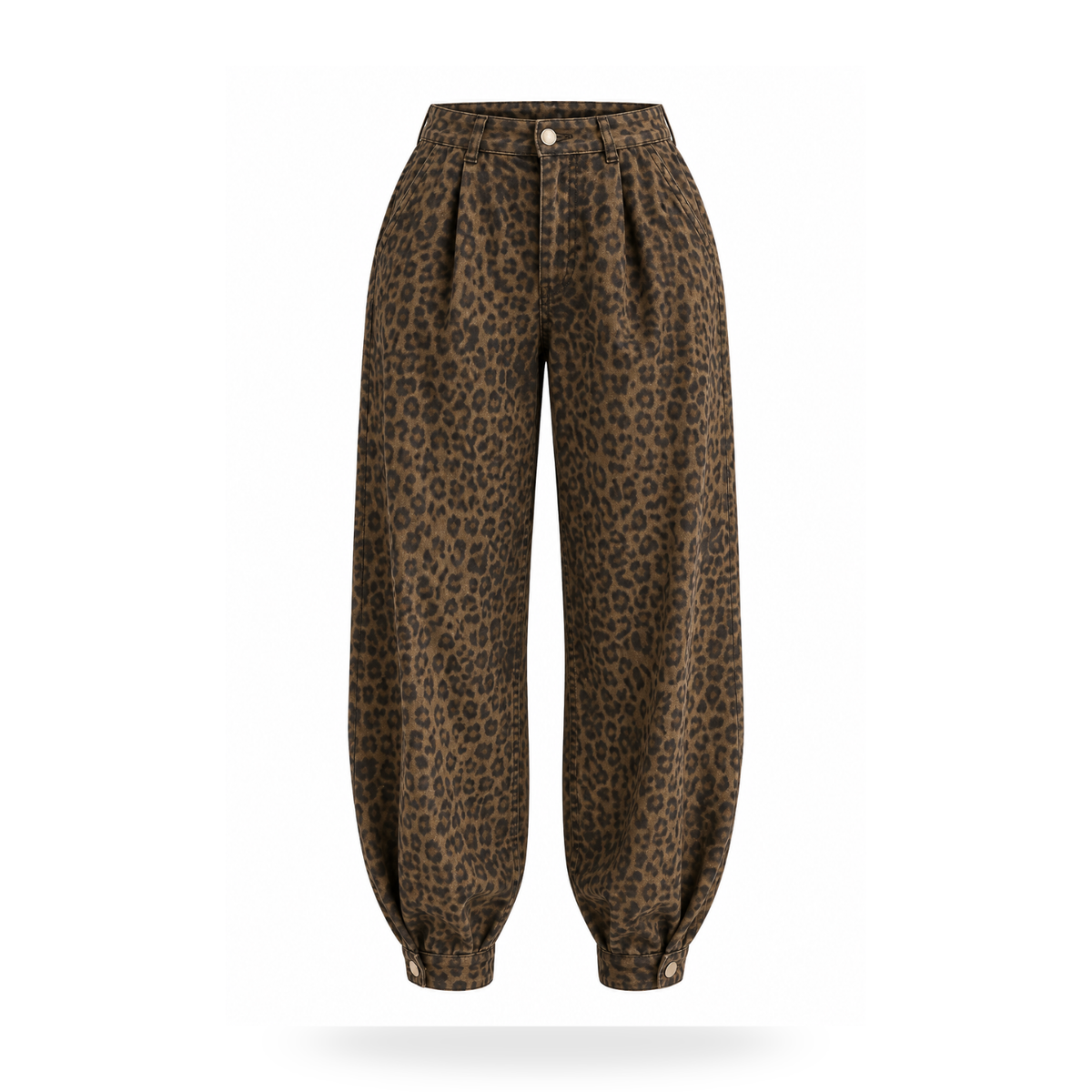 Pantalon Leopardo Con Pinzas