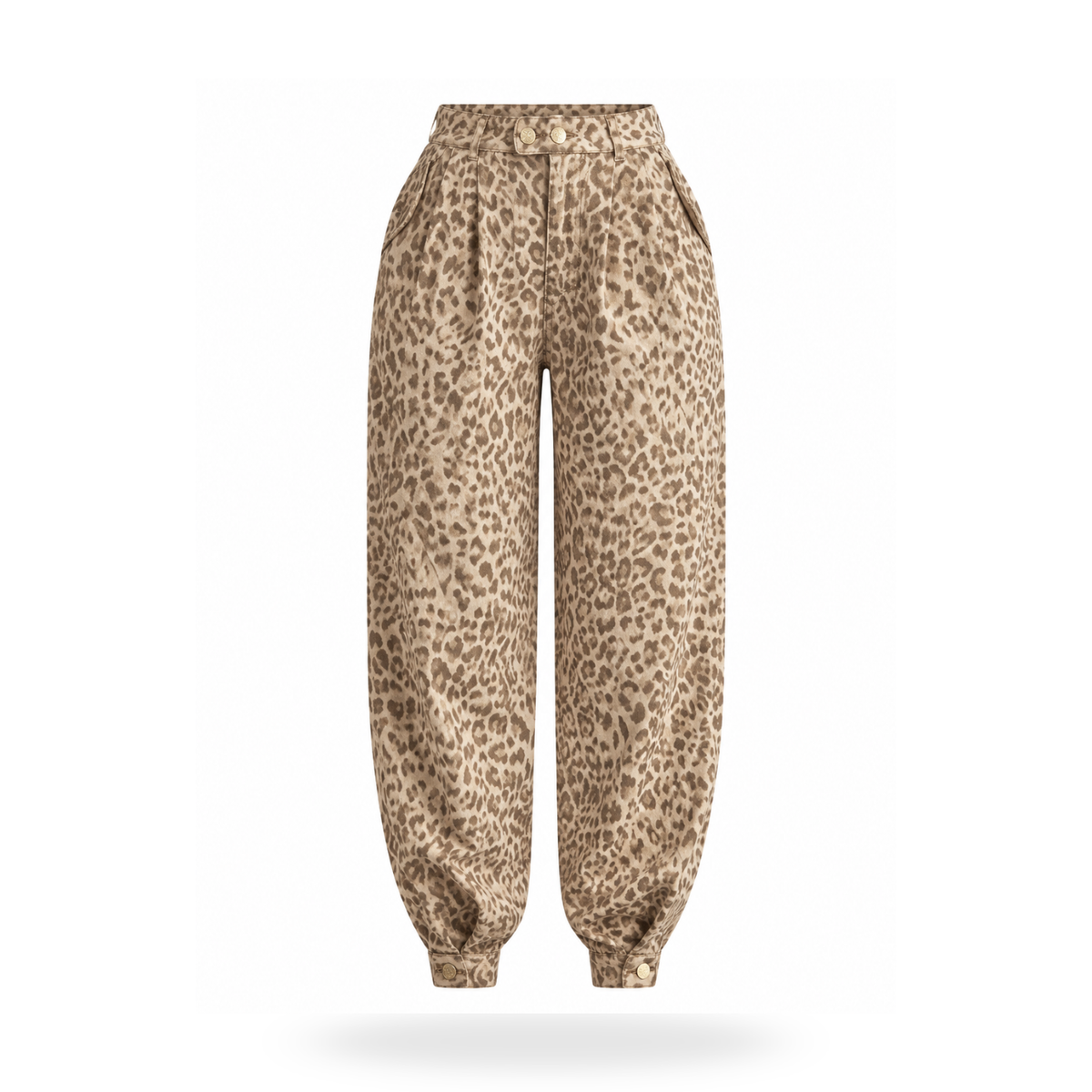 Pantalon Leopardo Con Pinzas