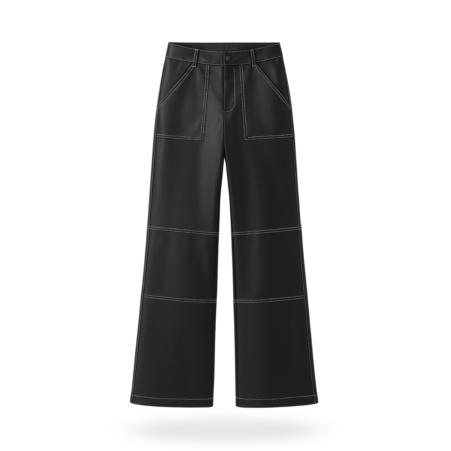 Pantalón de vinipiel con costura