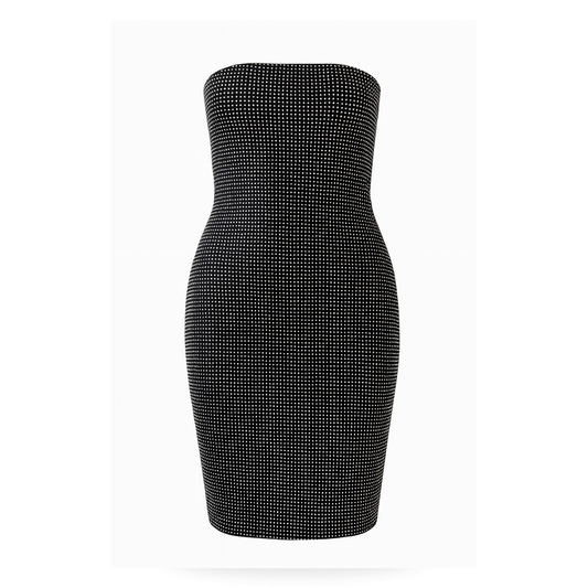 Vestido Strapless de brillos