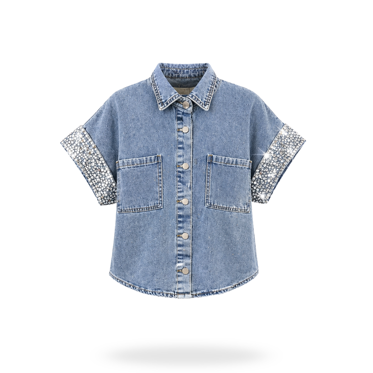 Camisa de Mezclilla con Brillos