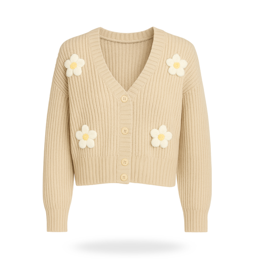 Suéter tejido con flores