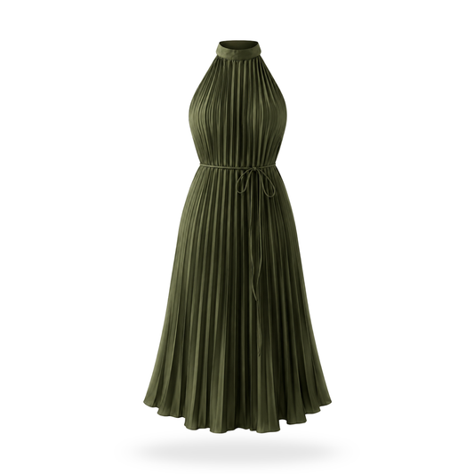 Vestido Plisado Halter