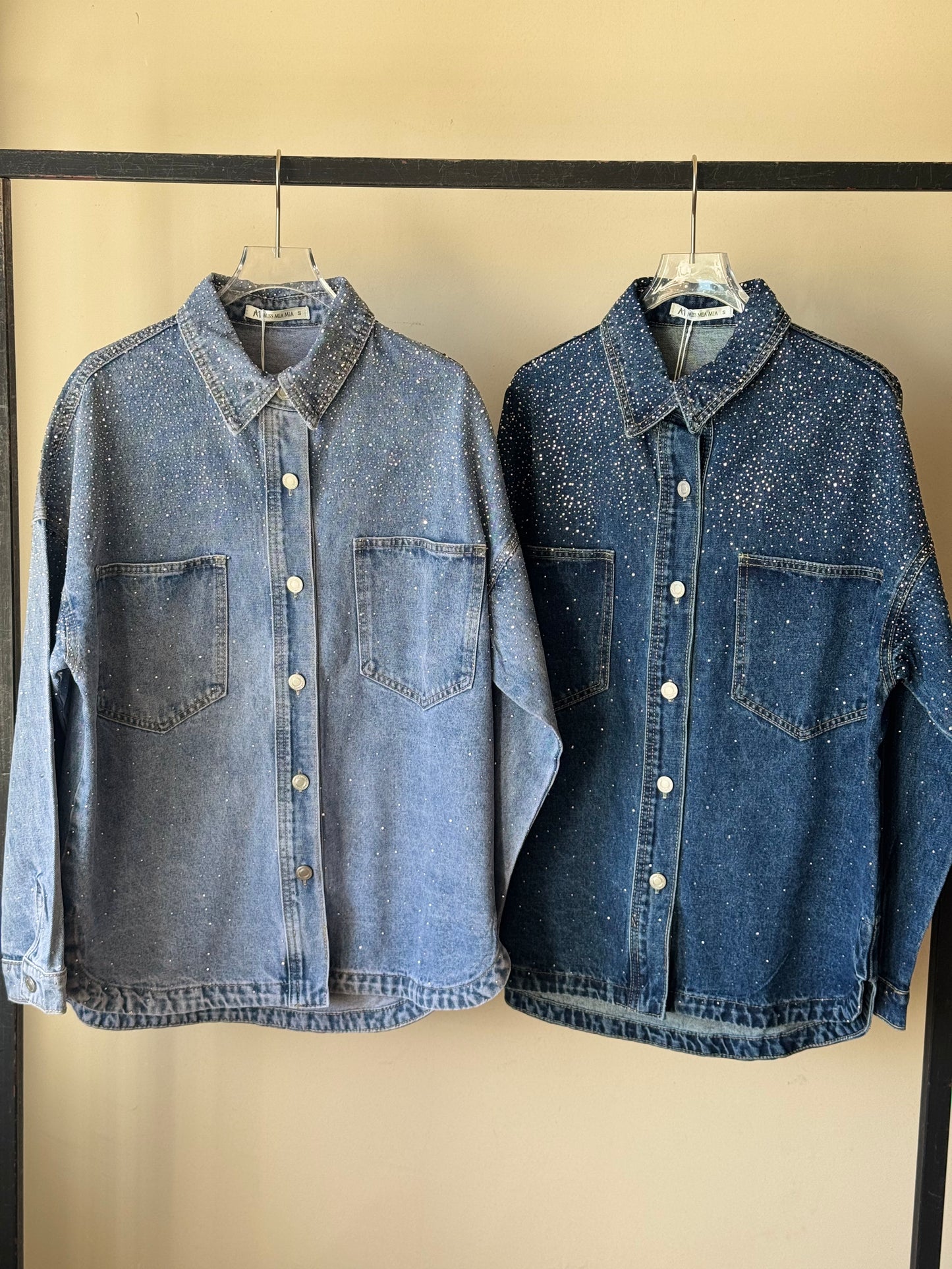 Camisa Oversize mezclilla con brillos