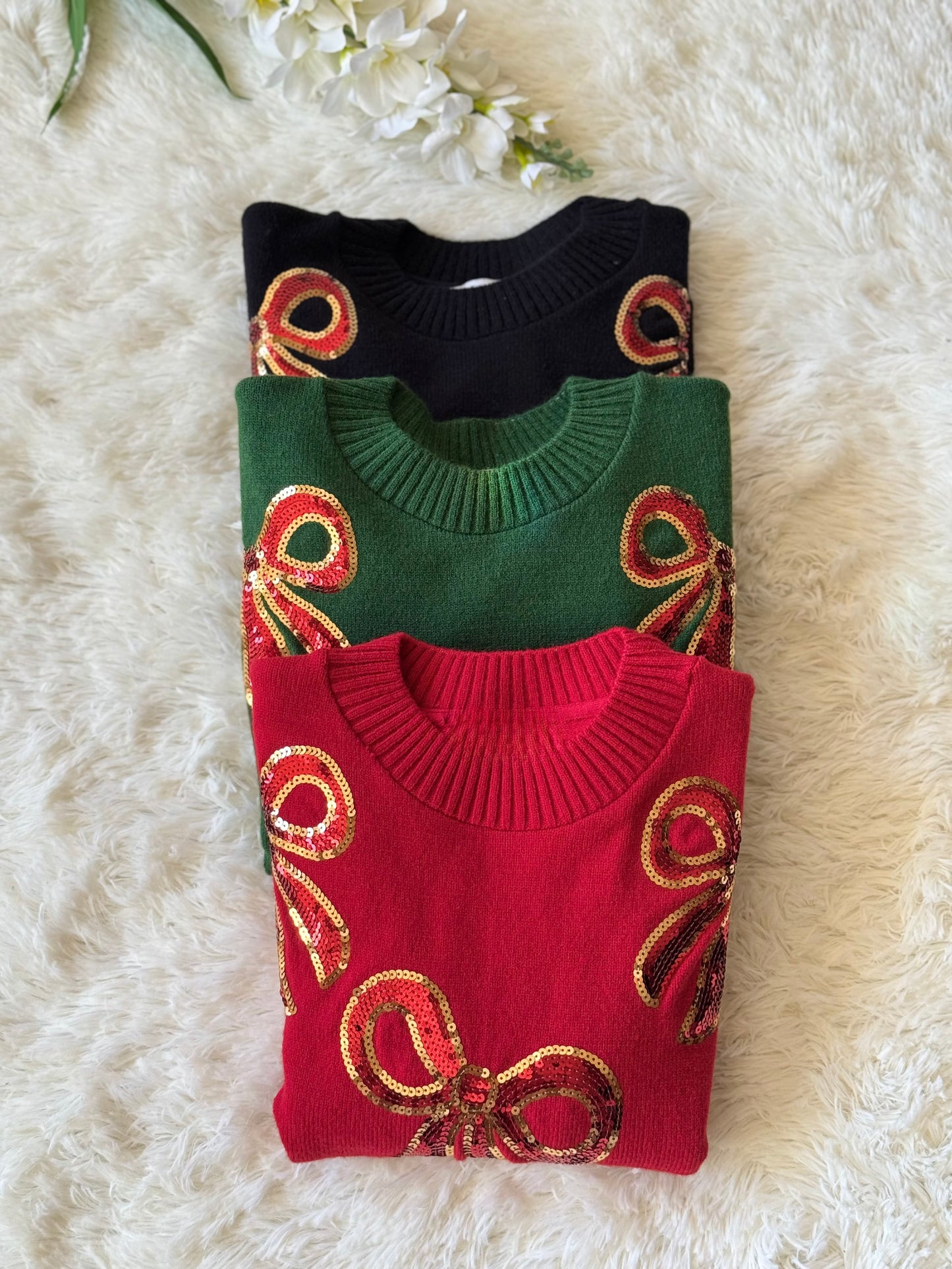 Suéter moños navideño