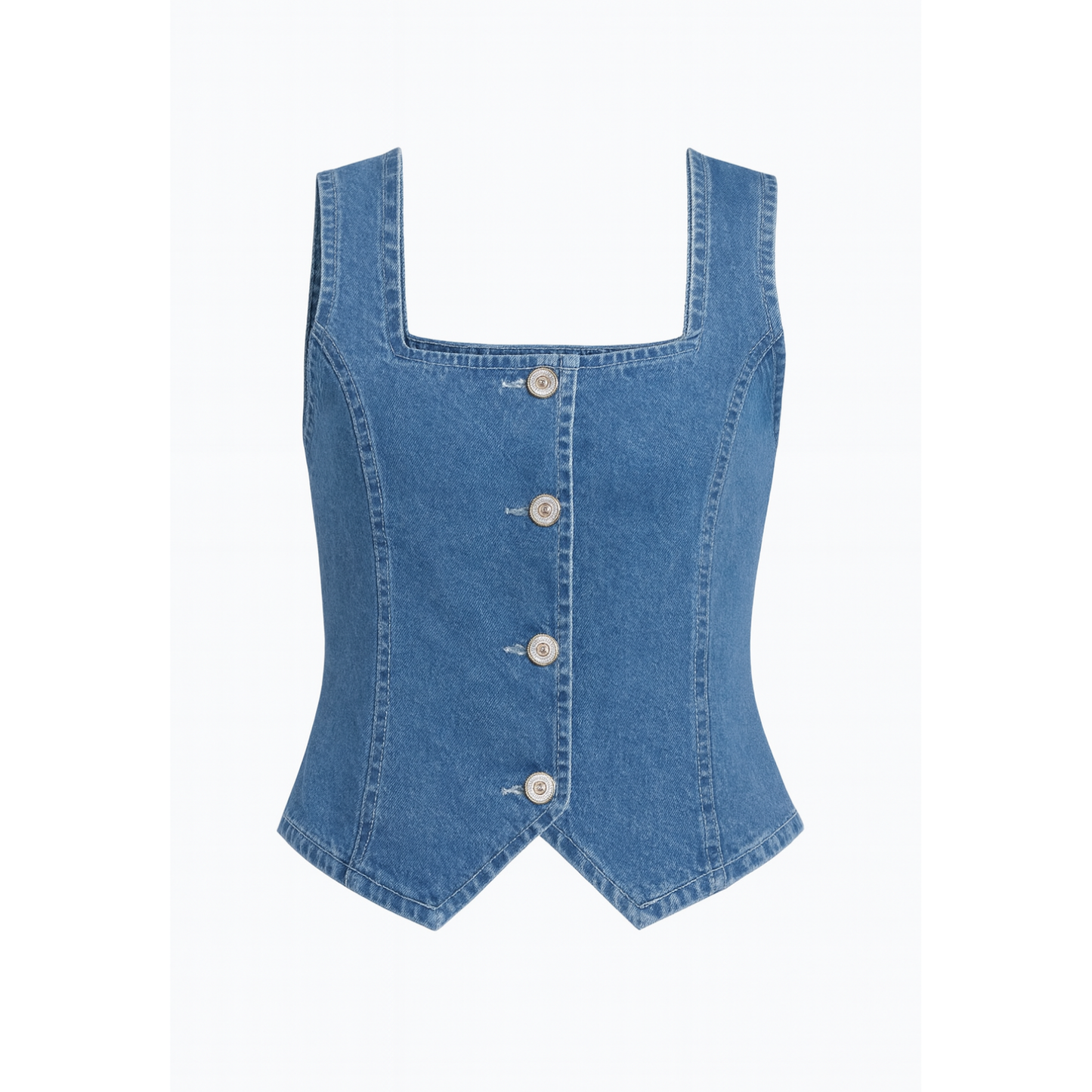 Chaleco denim escote cuadrado