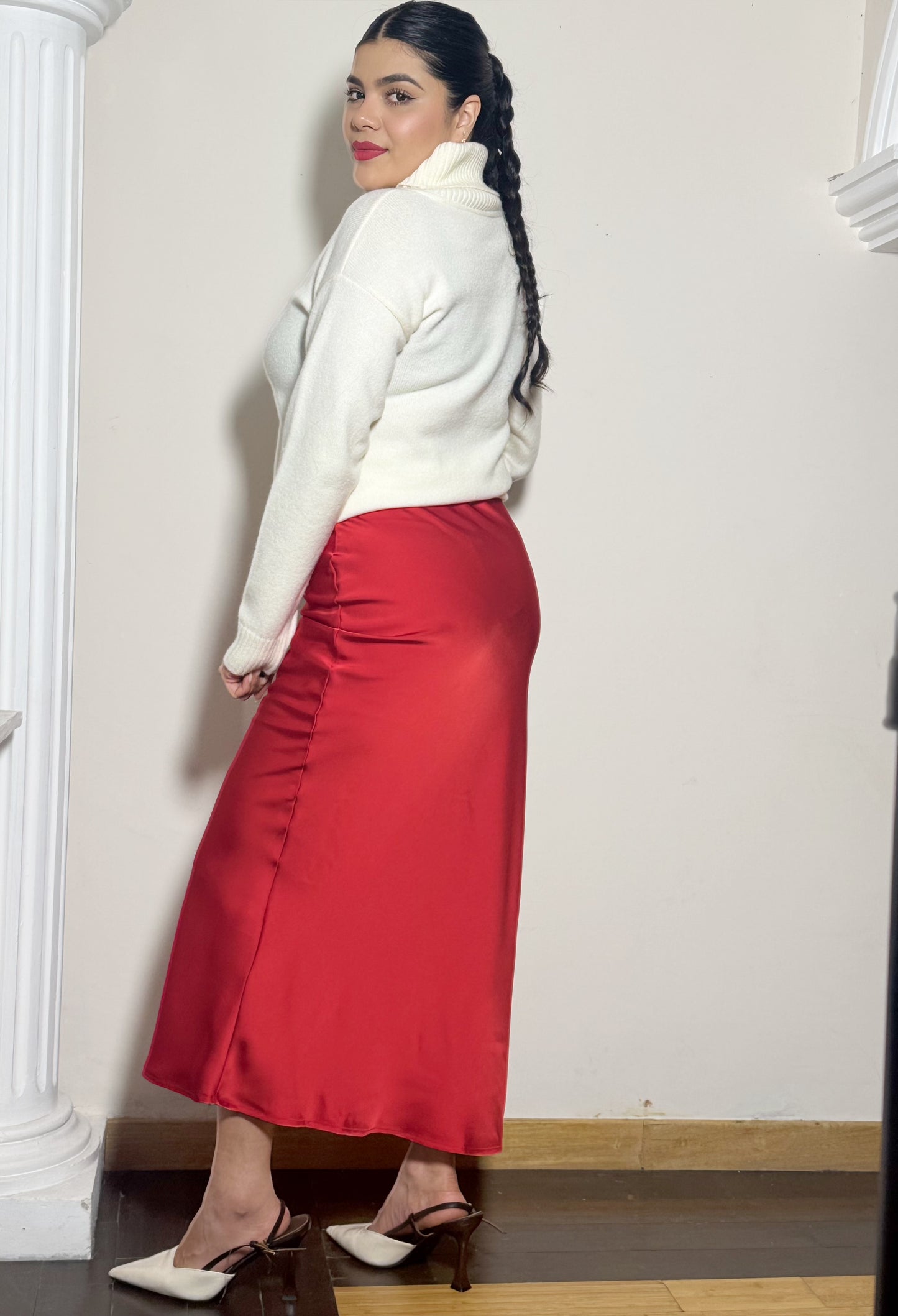 Maxi falda satin