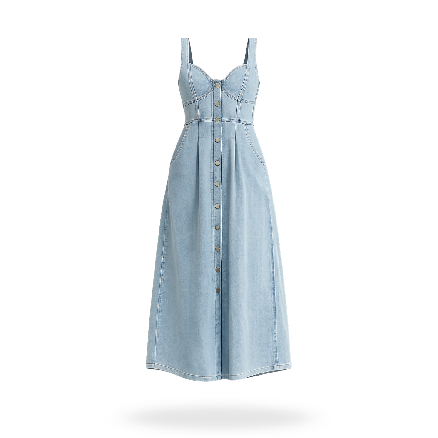Vestido de tirantes de mezclilla con botones