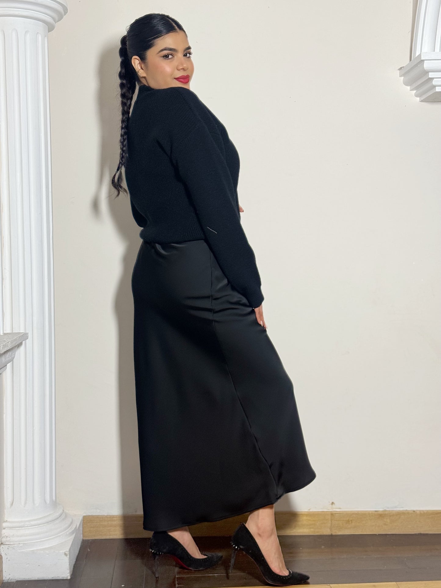 Maxi falda satin