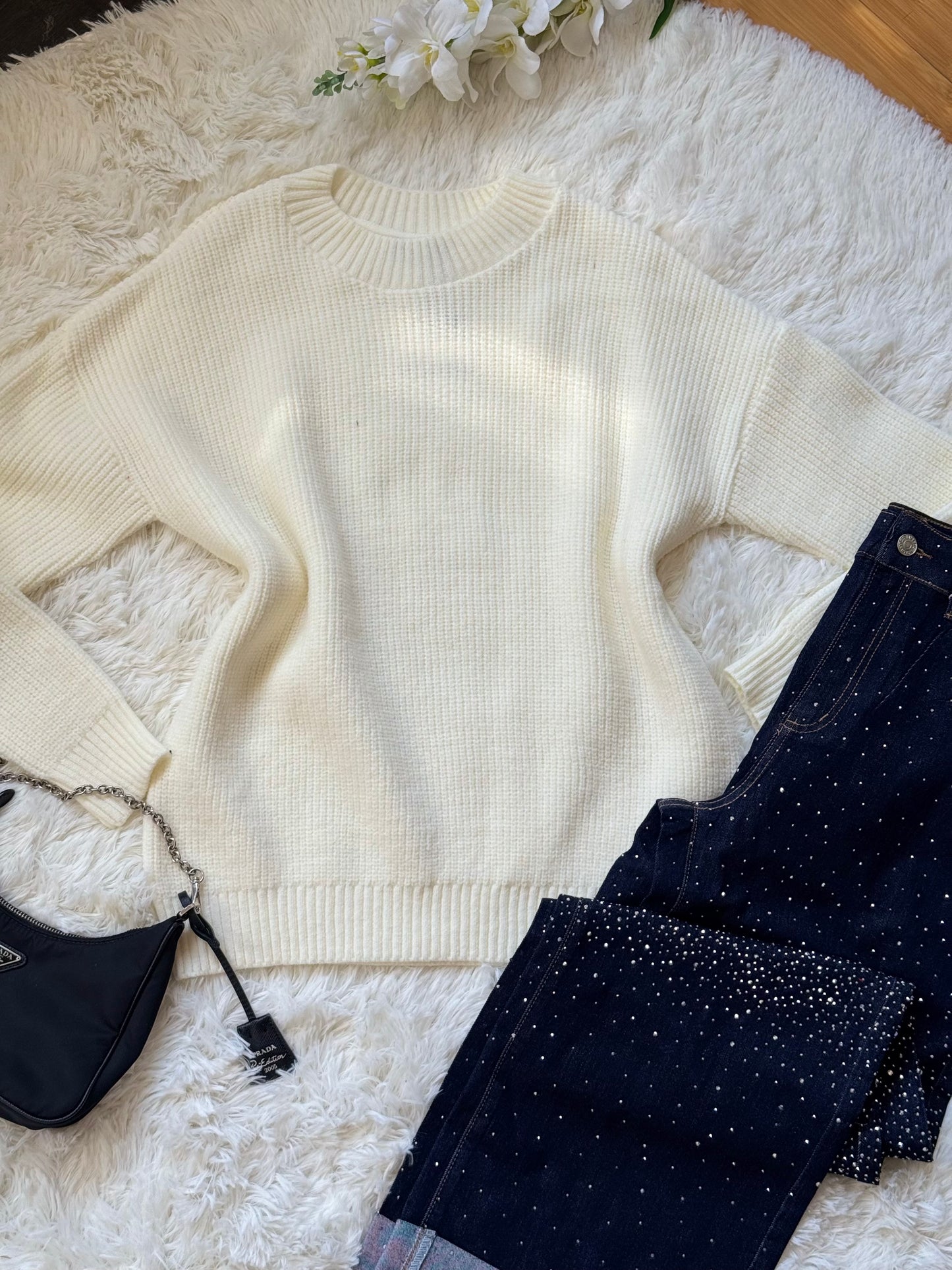 Suéter cuello redondo