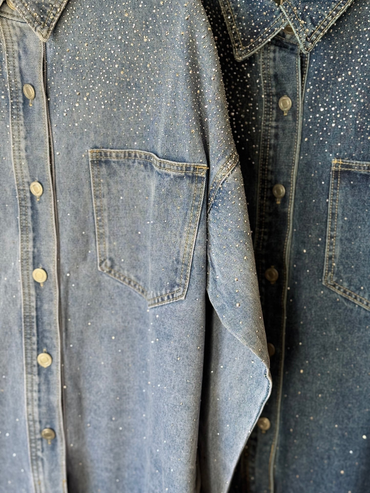 Camisa Oversize mezclilla con brillos
