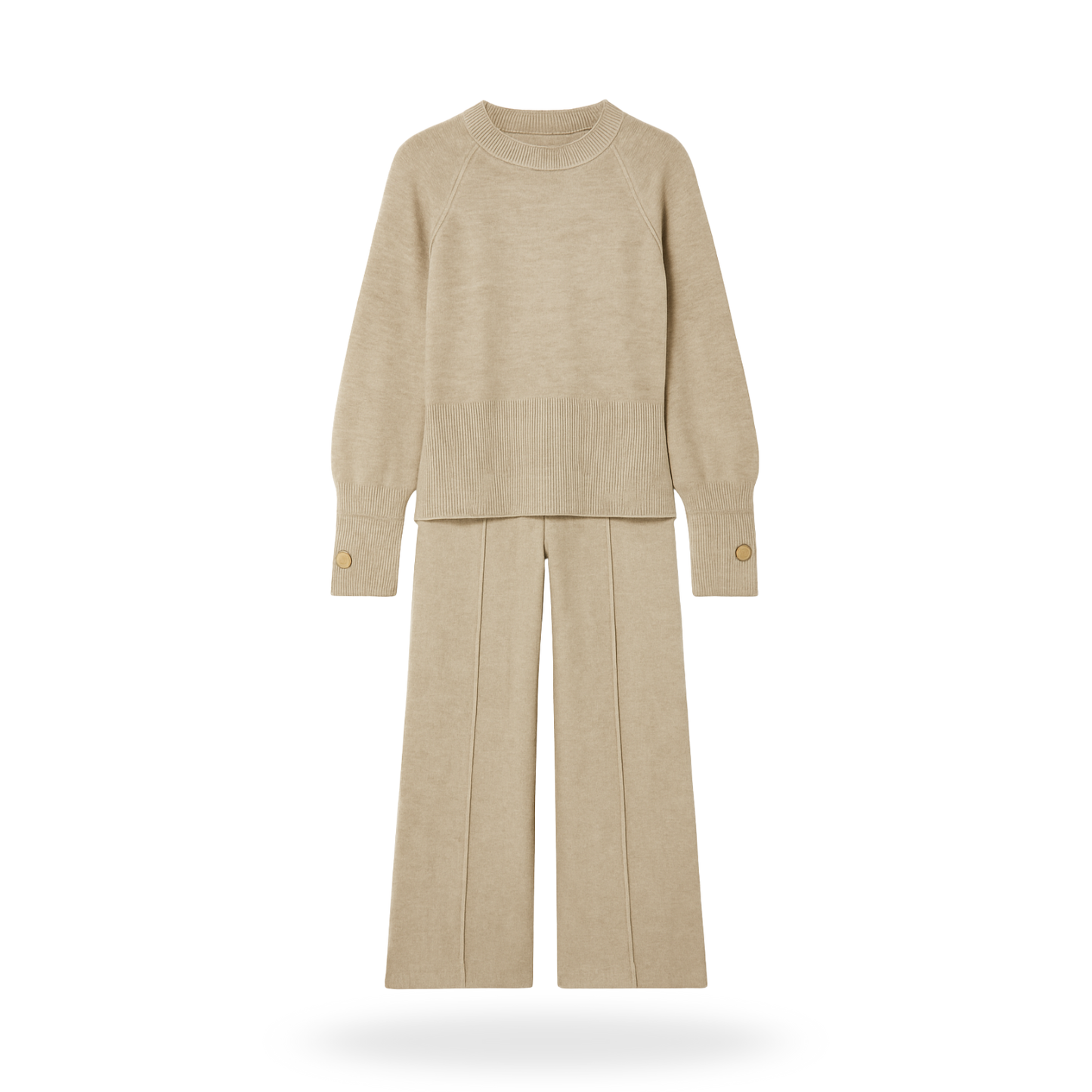 Conjunto tejido cuello redondo